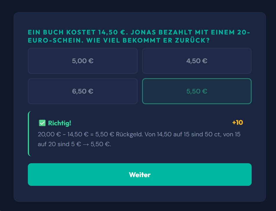 Beispiel-Aufgabe Sachaufgaben