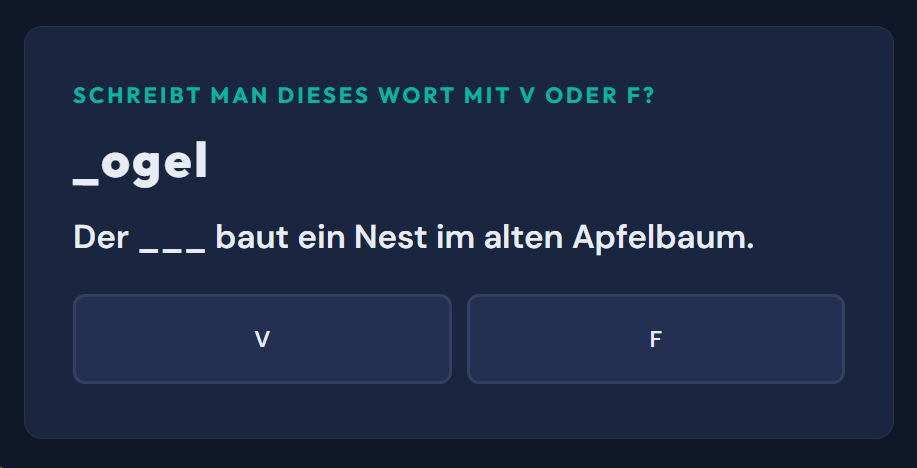 Beispiel-Aufgabe V oder F?